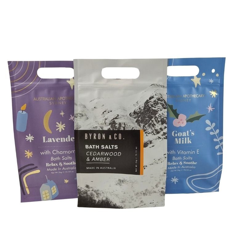 Custom Design Stand Up Zipper Pouch Body Scrub Packaging Aluminium Foil Mylar Bags