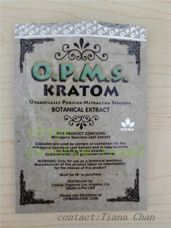 Ziołowy kadzideł Opakowanie Ziplock złota 3ct folia aluminiowa opms kratom w proszku