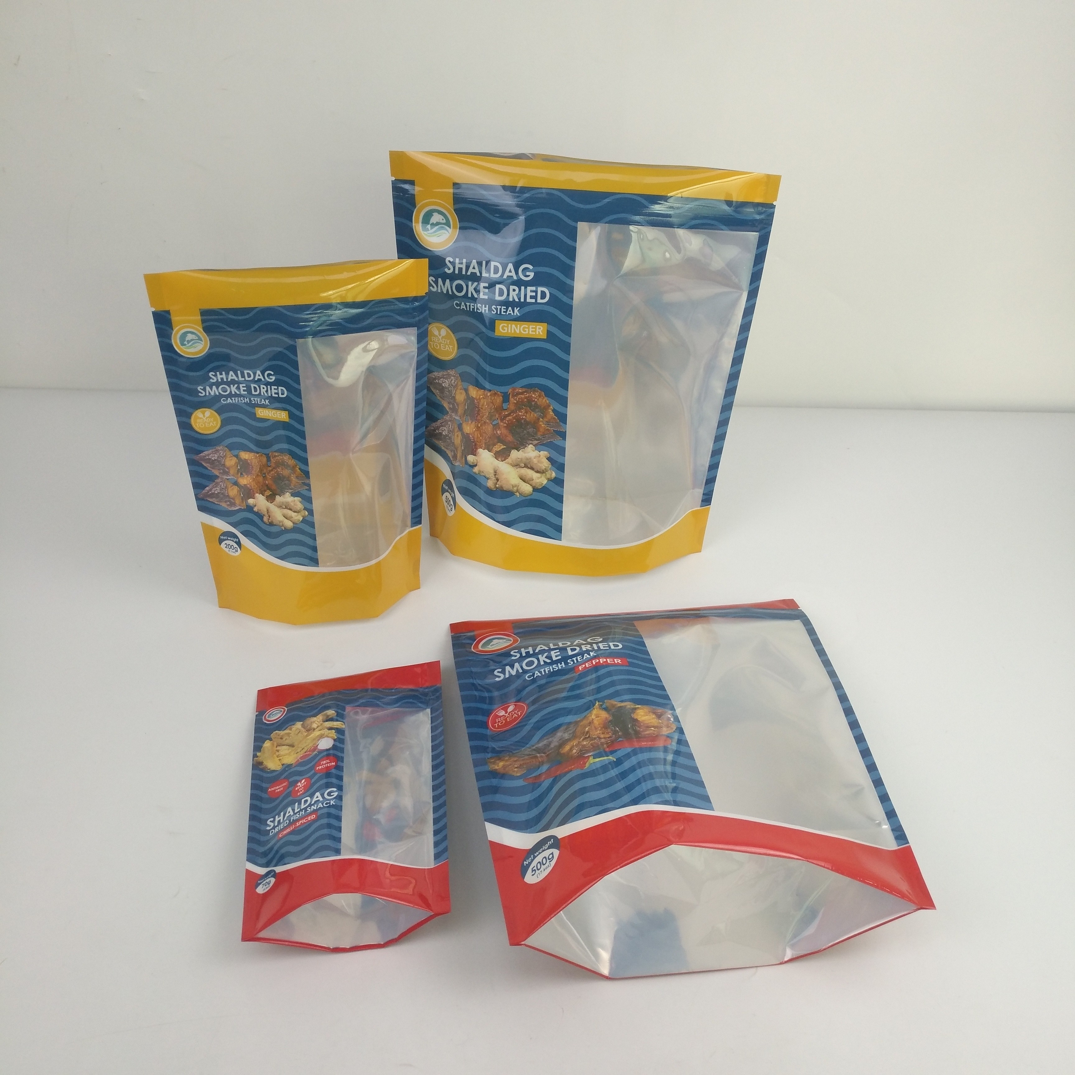 Błyszczące, odporne na zapach torby do pakowania Przekąski suszone jedzenie Mylar Ziplock Stand Up Bags