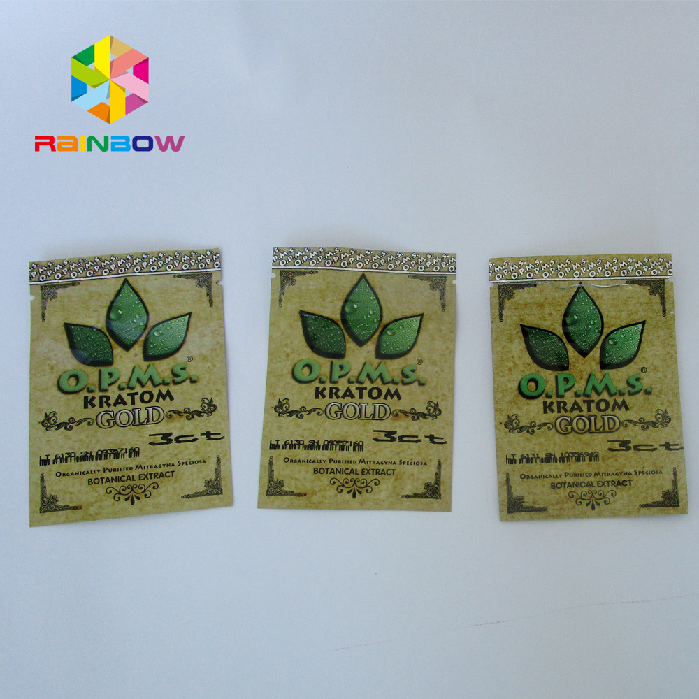 Niestandardowe drukowanie ekstraktu botanicznego z Kratomu Folia aluminiowa Ziplock Bag dla cannabinoids Kratom Capsules