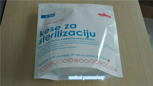 Stand up Mikrofalowy sterylizator parowy Retort Bag / zatwierdzony przez FDA zip plastikowy sterylizator mikrofalowy sterylizator