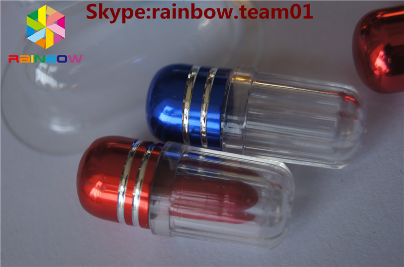 Pojemnik z tworzywa sztucznego kapsułka pigułki do seksu butelka z kapsułką metalową kapsułka w kształcie pojemnika hurtowe butelki tabletki tabletki kapsułka