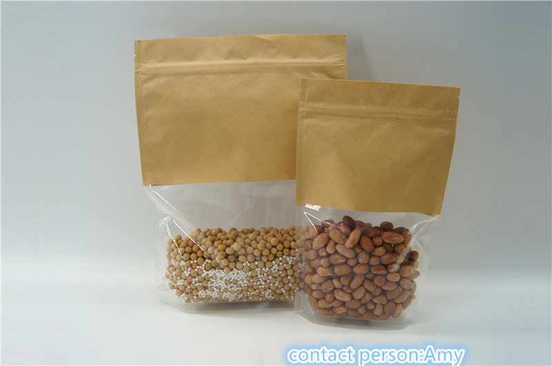 Kraft Paper Resealable Ziplock Stand Up woreczki / woreczki opakowaniowe