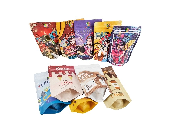 Plastikowe stojące etui z folii aluminiowej, odporne na zapachy, zamykane torby z mylaru Ziplock