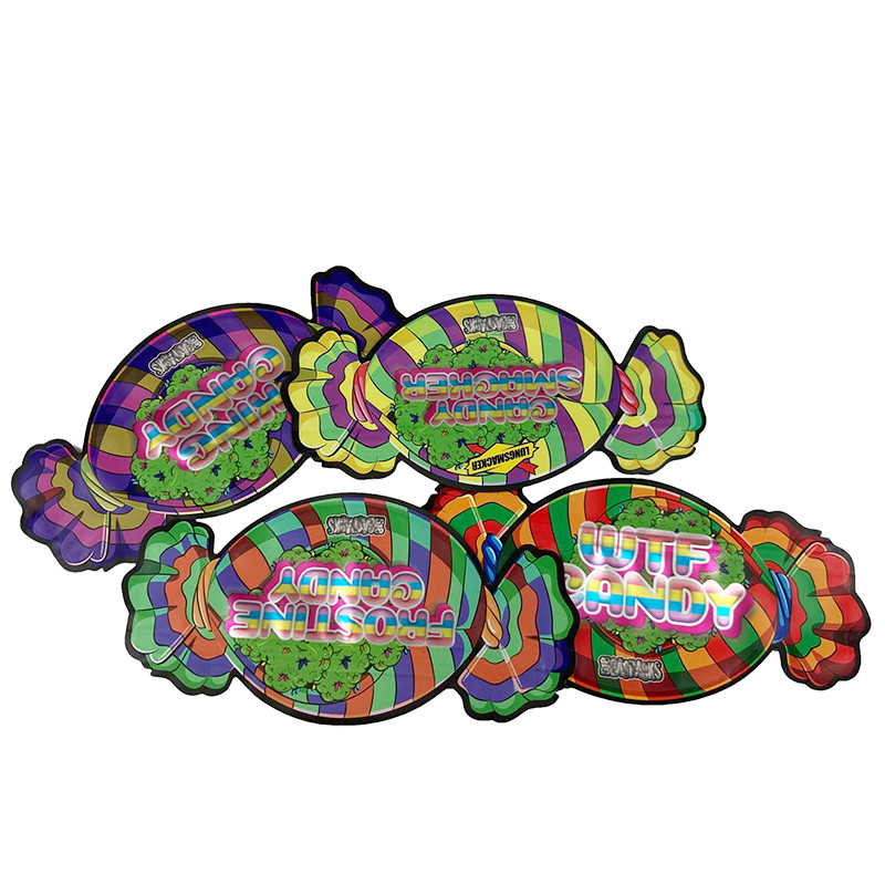 Drukowanie logo na zamówienie 1/8 OZ Wstrzymanie dziecięce Worki Mylar 3,5 g Żywne Ciasteczka ponownie zamknięte gumkowy worek wyjściowy Mylar