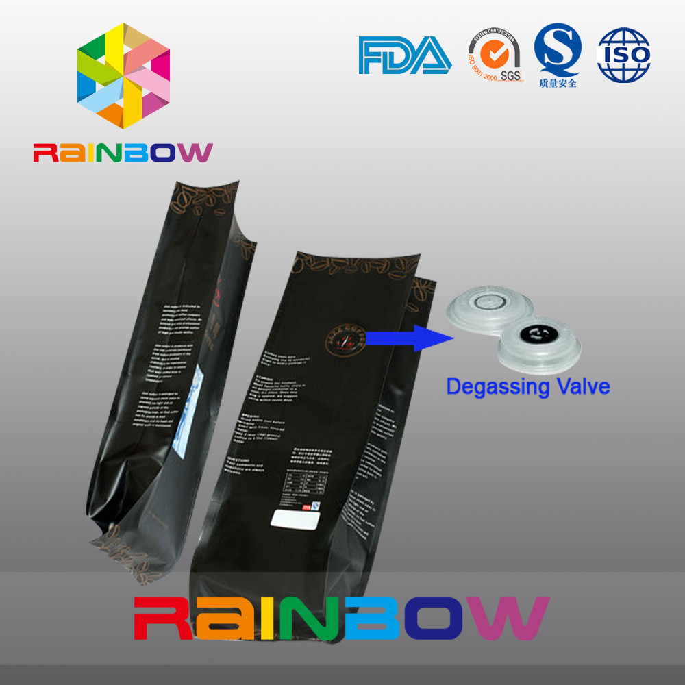 Wytrzymałe boczne klinowe płaskie dno torebki do pakowania herbaty Plastikowe torebki ziaren kawy