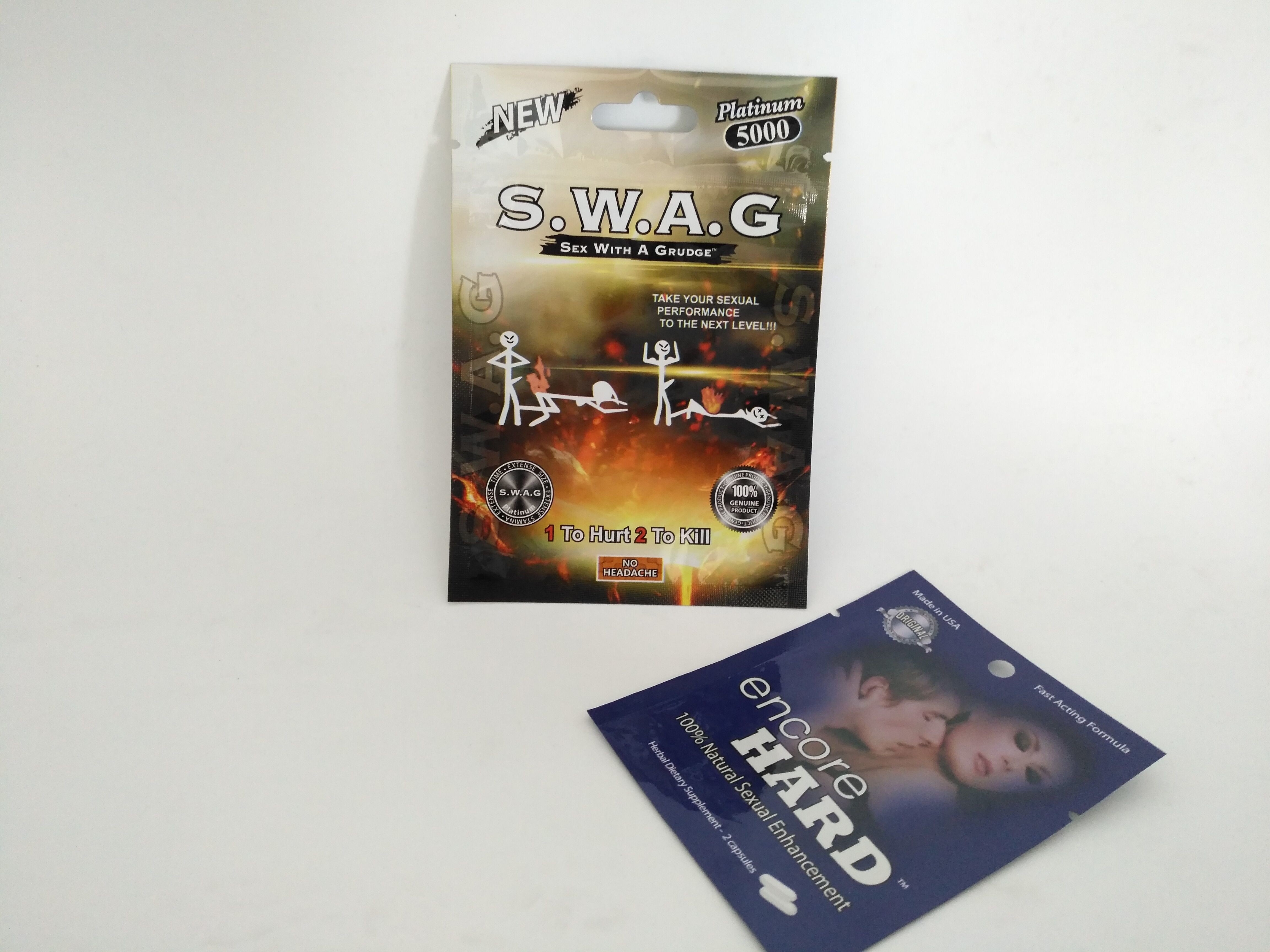 3 boczne pieczęcie Opakowanie woreczki na torebki z nacięciem na nadgarstki na proszek do kapsułek twardych Encore