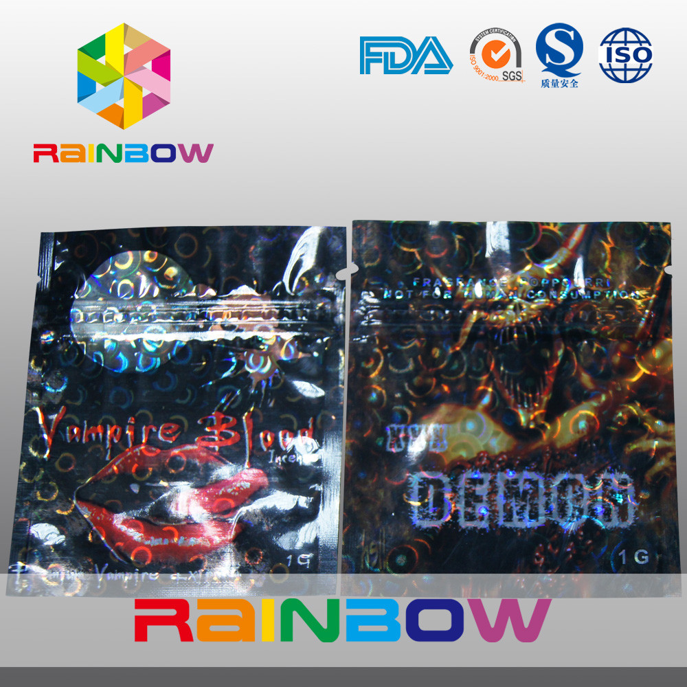 Laminated Material Monkey Ziołowy Kadzidełka Mini Ziplock Torby z nacięciami łezki