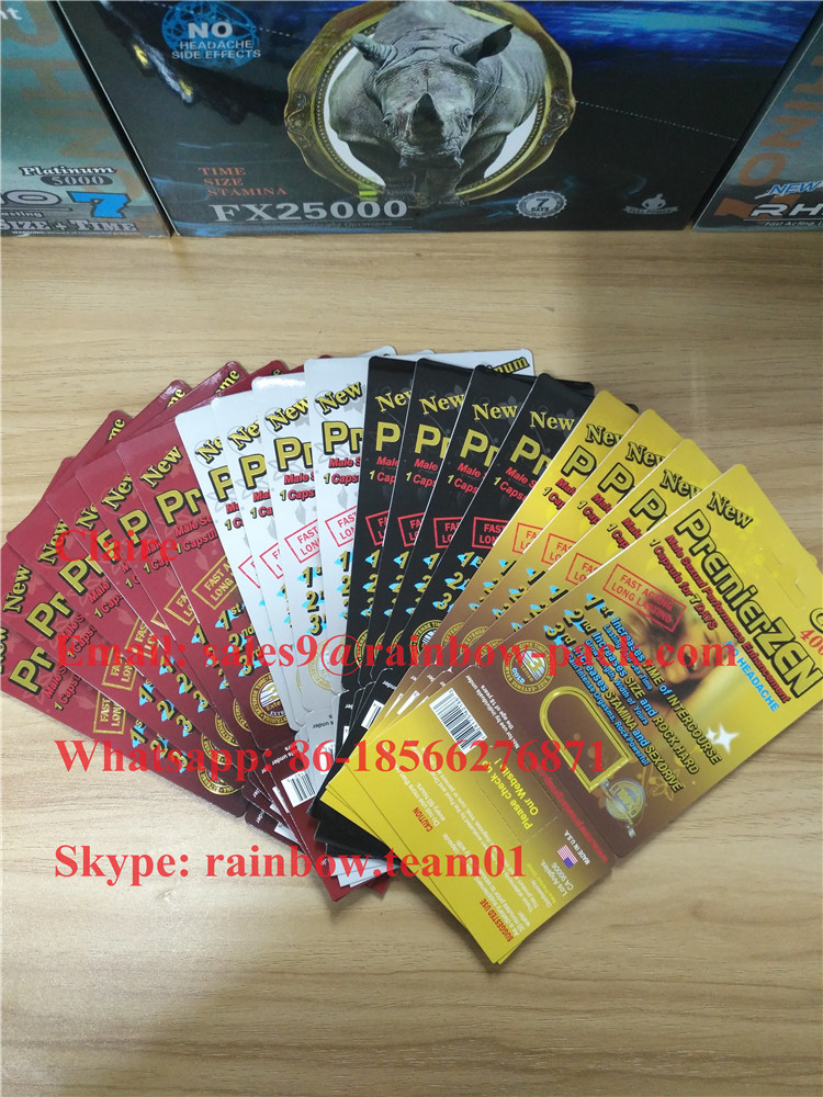 Opakowanie blistrowe PremierZen Gold Male Enhancement w magazynie z efektem 3D