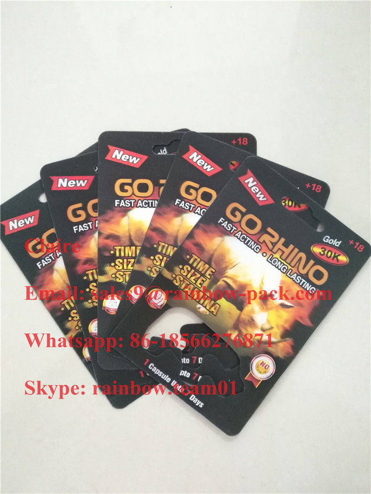 Hurtownia USA nosorożca opakowanie blister 3D karta do pojemnika na kapsułki Go Rhino / bullet / bottle