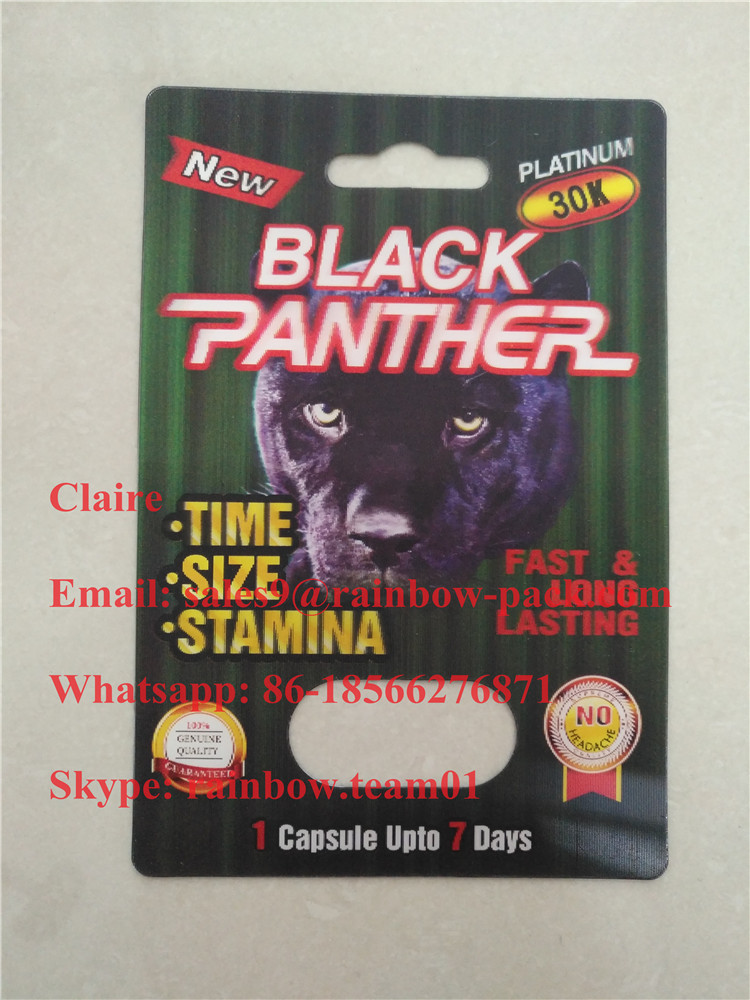 Black Panther 15000/12000 Capsule Blister Paper Card / Pakiet zwiększający wydajność seksualną dla mężczyzn