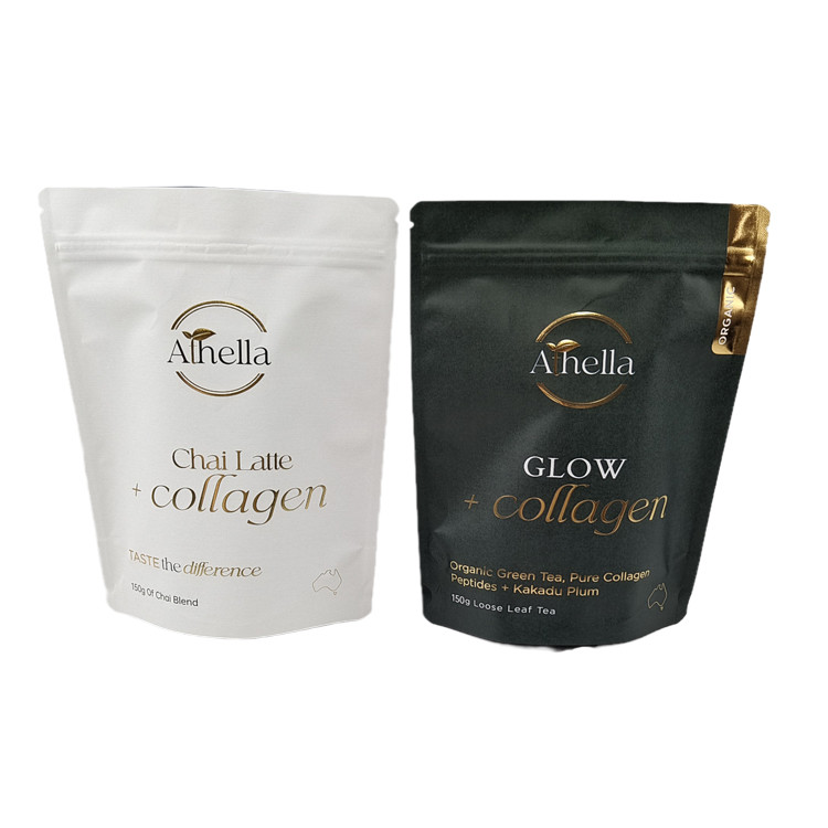 Niedostosowany do wilgoci stand up pouch Kraft Paper Bag z gorącym stemplowaniem Eco Friendly Smell Proof Bags z logo