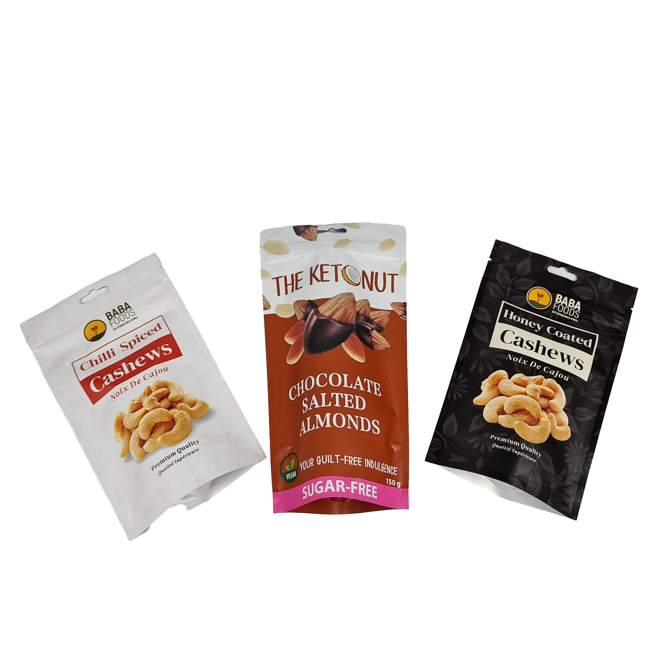 Kasiawowe orzeszki żywnościowe Zamknięta torba stojąca folia aluminiowa plastikowa torba zamknięta torba Mylar