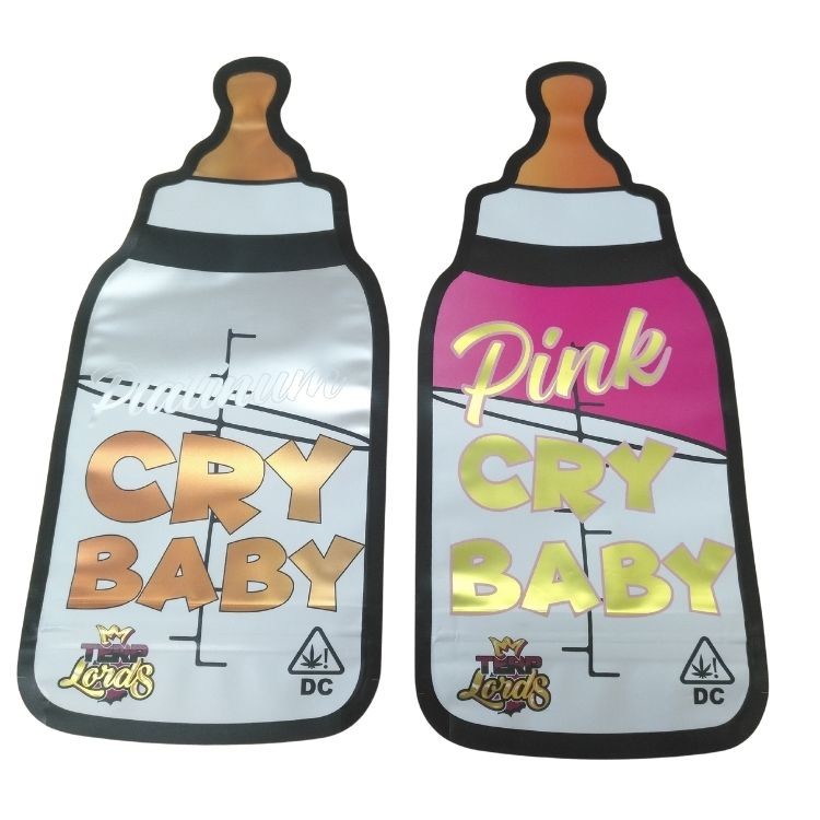 Niestandardowa drukarka z zapinką z opakowaniami dla dzieci, holograficzna torba Mylar 3,5 g, specjalny kształt, gumkowe cukierki