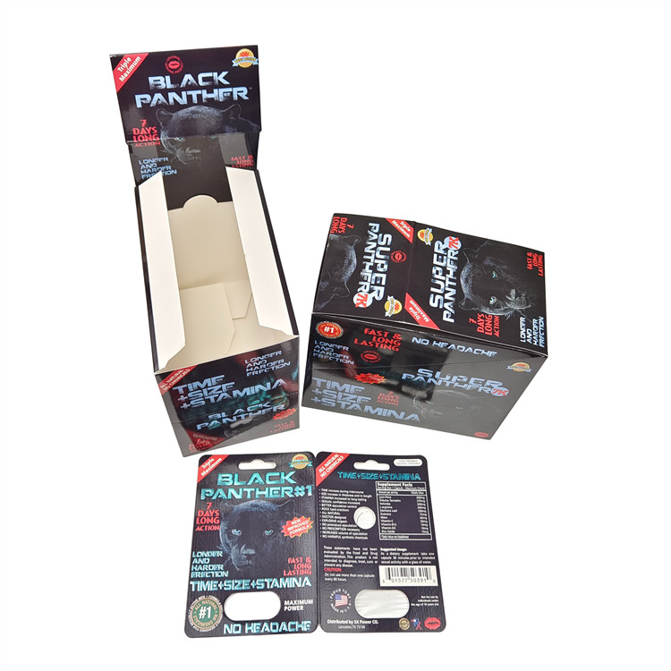 Sprzedaż hurtowa Miód nosorożcowy wydrukowany z złota tajemnica cudu Miód 3D kartka papierowa pudełko wyświetleniowe