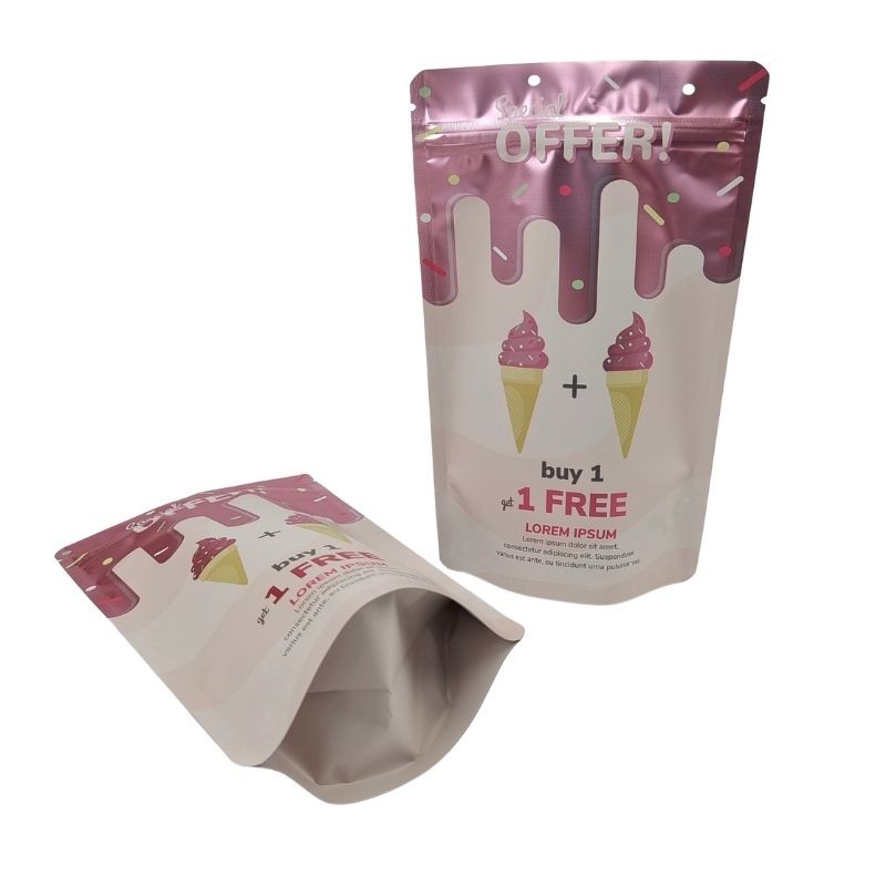 Zamknięte zamkiem worek do pakowania żywności z zamówieniem na zamówienie