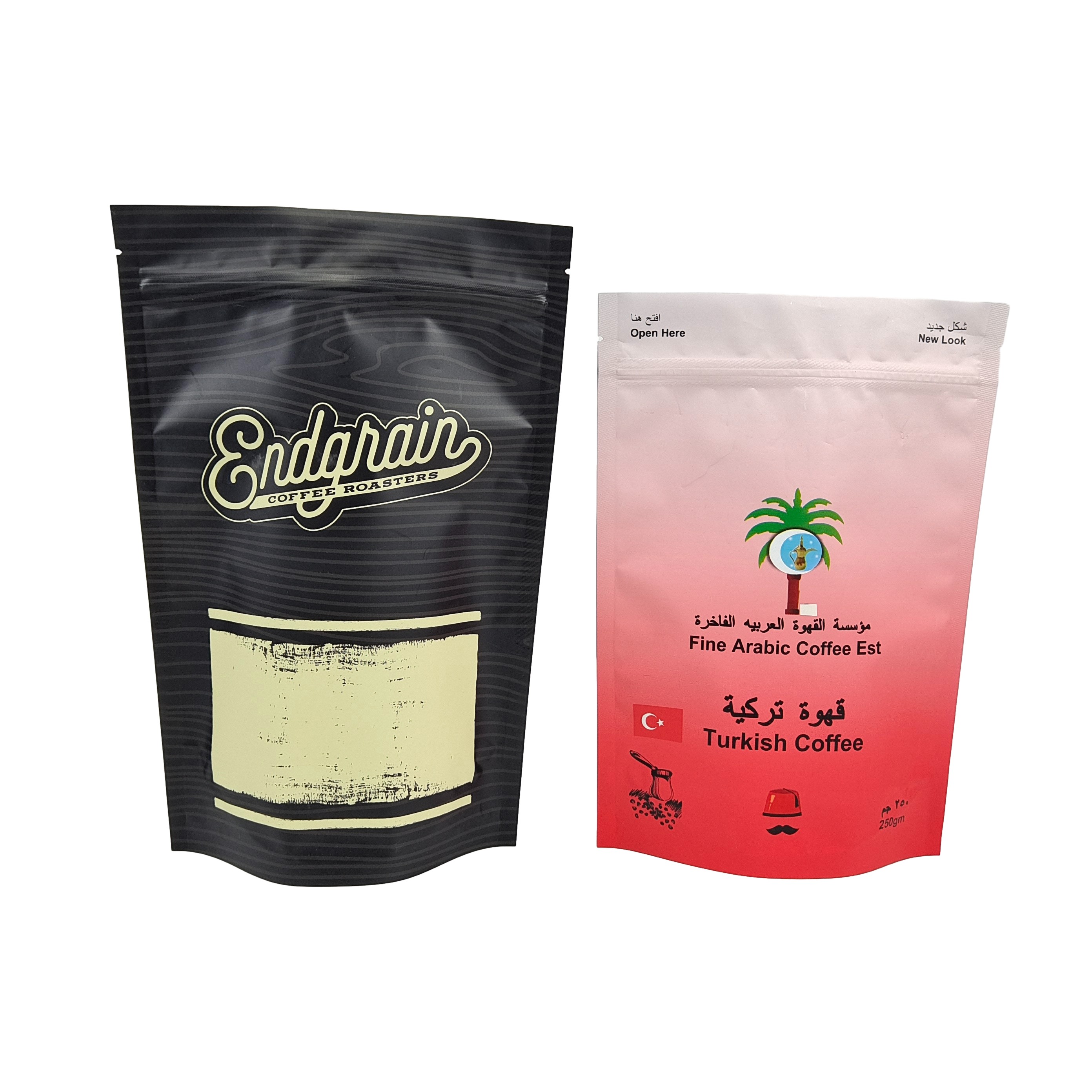 Aluminiumowa folia zamykająca zamek z zipem Doypack Niestandardowy projekt Szczelniające torebki Kawy Opakowania spożywcze Stand up bags