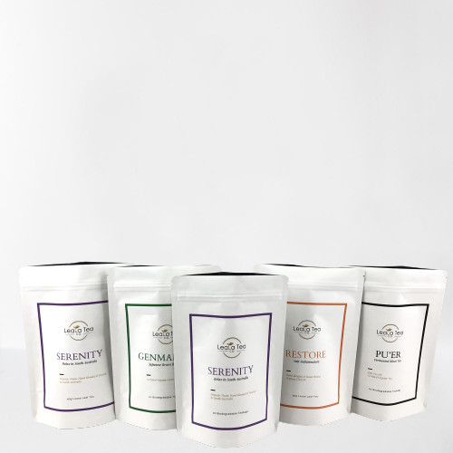 Znowu zamknięte torebki stojące z dostosowanym logo do opakowań z suszoną torebką herbacką