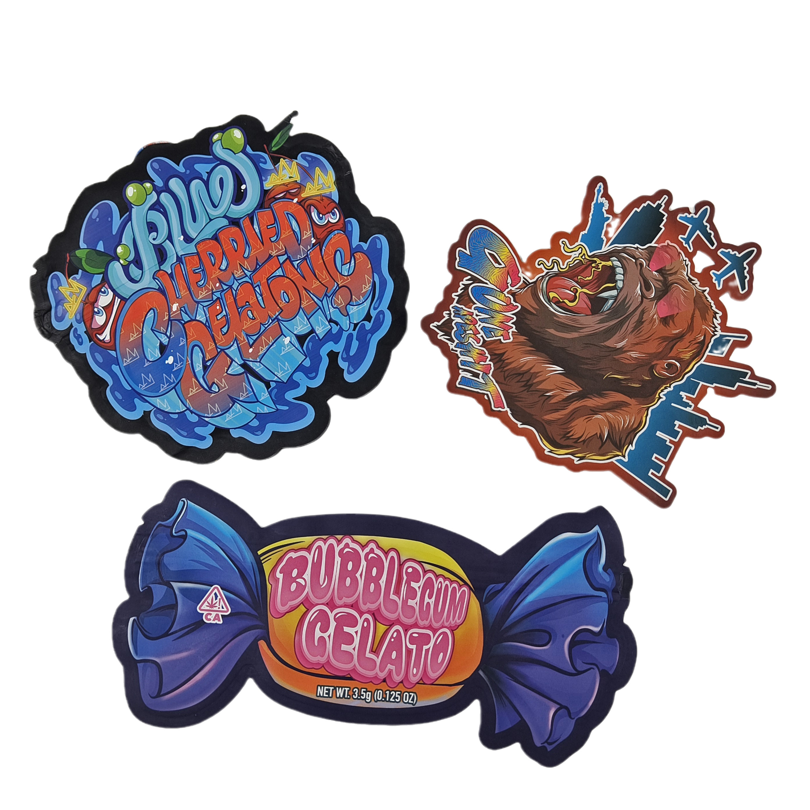 Nieregularny 3,5g torebka specjalnego kształtu żywność plastikowa opakowanie Ziplock Mylar torby