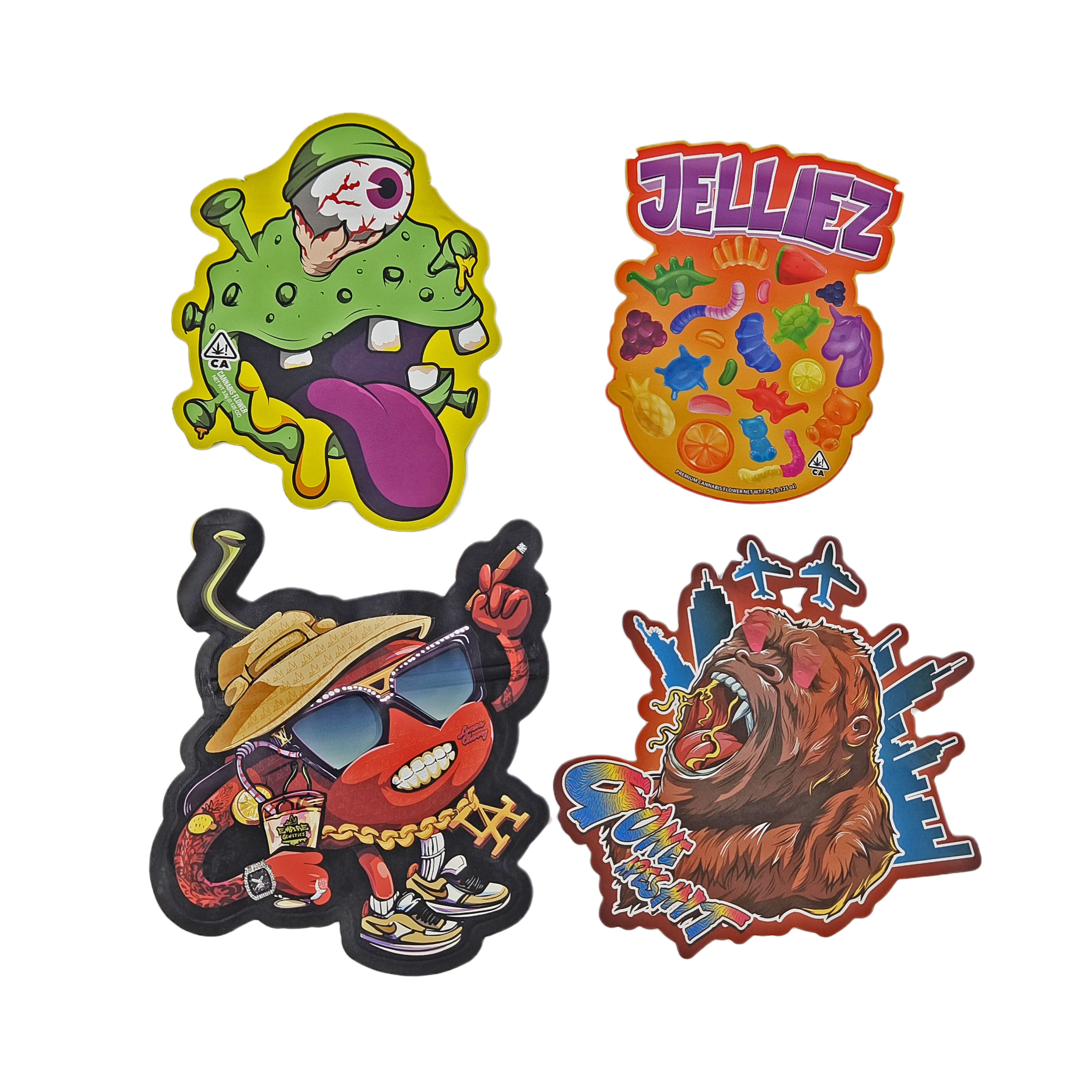 Specjalnie wydrukowane 3,5 g ciasteczka cukierki przekąski specjalnego kształtu Ziplock plastikowe torebki z zapachem odporny na cięcie Mylar torebki