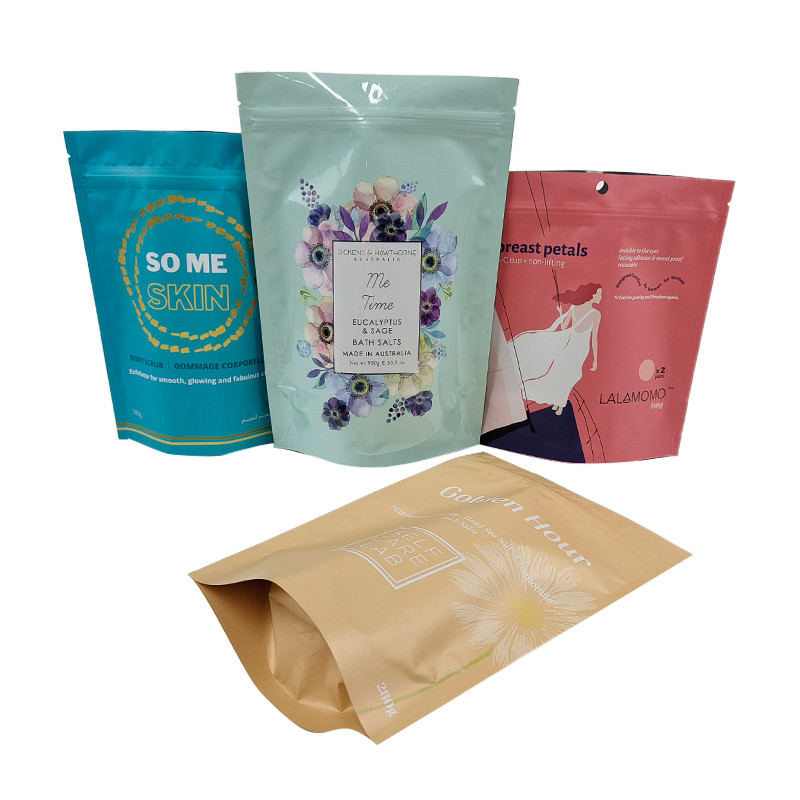 Zestaw z zamkiem stand up do pakowania próbek do kosmetyków i kosmetyków