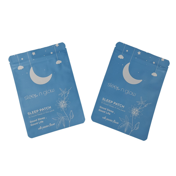 Logo na zamówienie Plastic Three Side Seal Small Sachet for Sleep Patch Aluminium Foil Soft Touch Mylar Bag