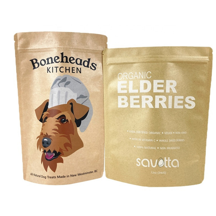 Biodegradowalne białe torebki z papieru kraft do orzechów mango, proszek do orzechów, żywność dla zwierząt domowych, papierowe torebki opakowaniowe