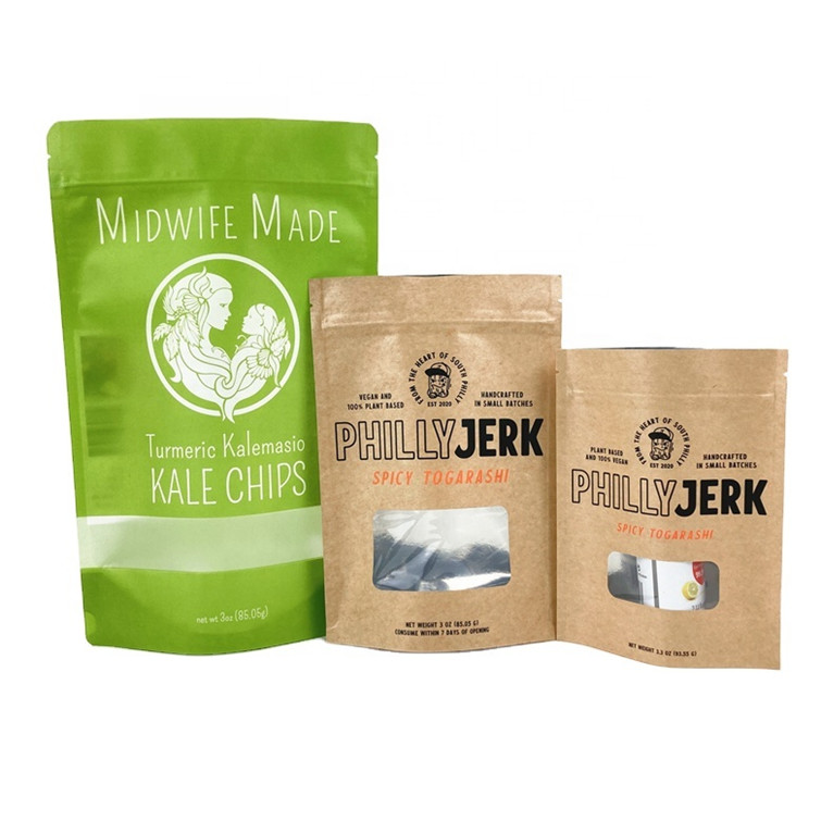 Niestandardowe logo białe torebki z papieru Kraft do ciasteczek, orzechów i ciasteczek Żywność dla zwierząt domowych w proszku 100% biodegradowalna, odporna na zapach B