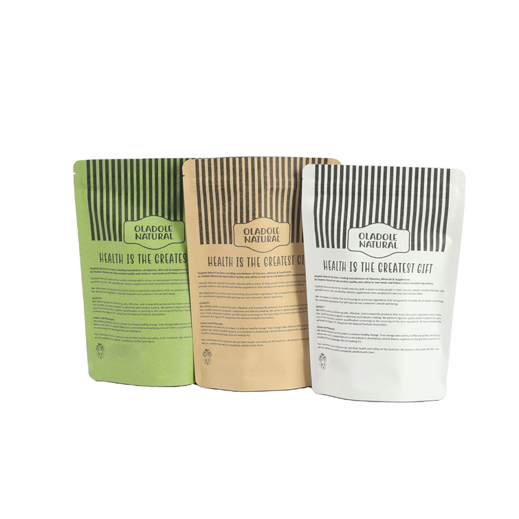 Cyfrowe drukowanie Logo na zamówienie Białe torebki z papieru kraft dla mango Proszek orzechów Żywność dla zwierząt domowych Biodegradowalny papier odporny na zapach