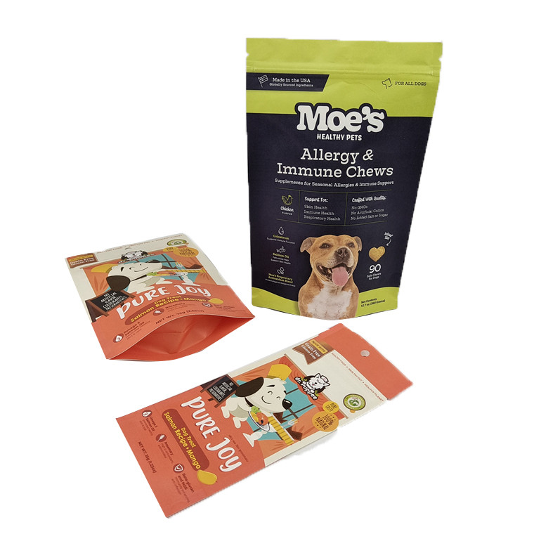 Niestandardowy, przyjazny dla środowiska, biały papier kraft, mango w proszku, orzechy, żywność dla zwierząt domowych, biodegradowalny zamek, papierowy worek opakowaniowy