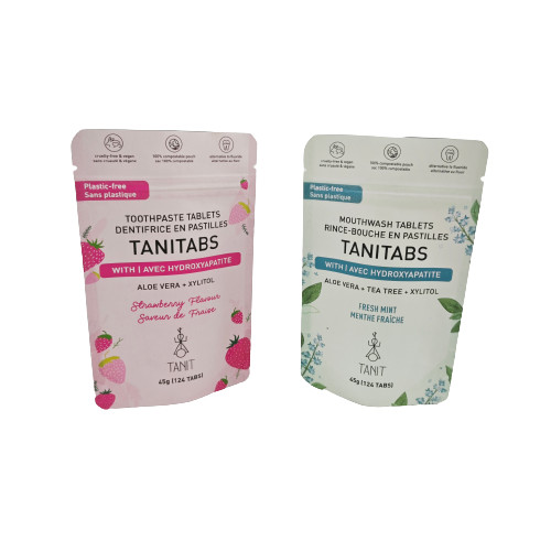 Ekologicznie kompostowalna torebka Kraft z ponownie zamykalnym zamkiem do opakowania proszku kosmetycznego