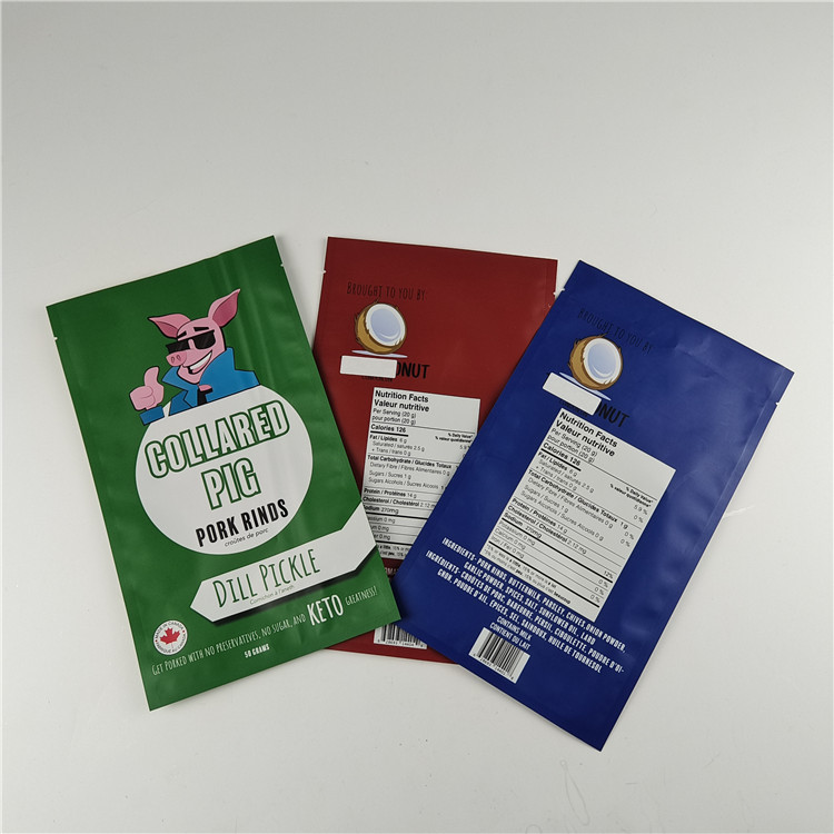 Producent Niestandardowy rozmiar Przechowywanie Worek z przekąskami Opakowanie Matka Folia aluminiowa Stać na górze Worek opakowania Ziplock