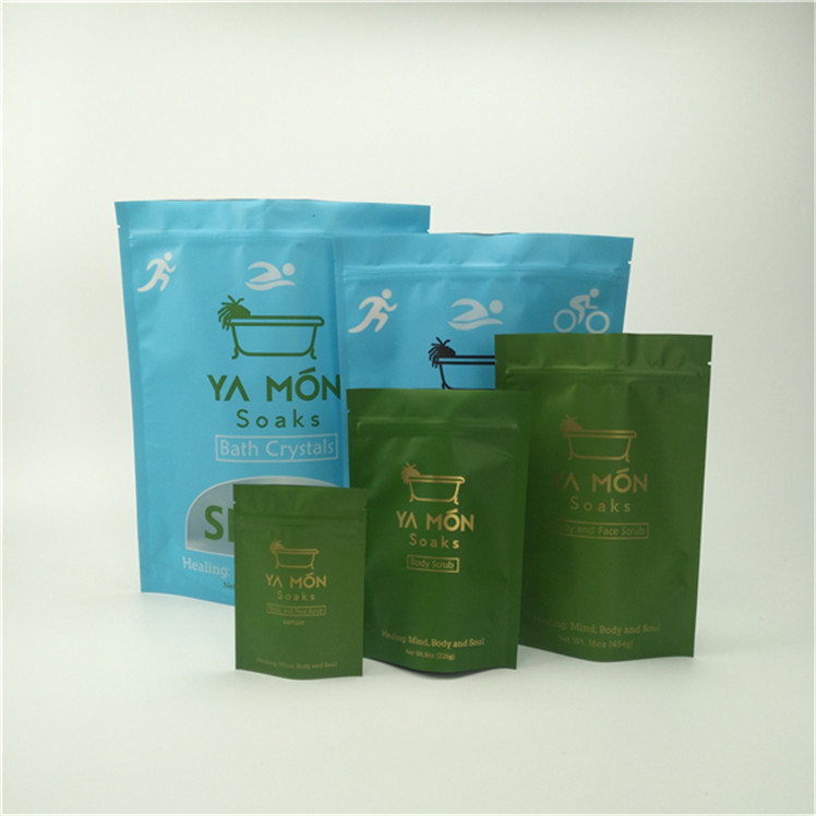 Ekologiczny i bezpieczny materiał Matte Finish Stand Up Pocket With Zipper Moisture Proof Food Grade Plastic Packaging Bags