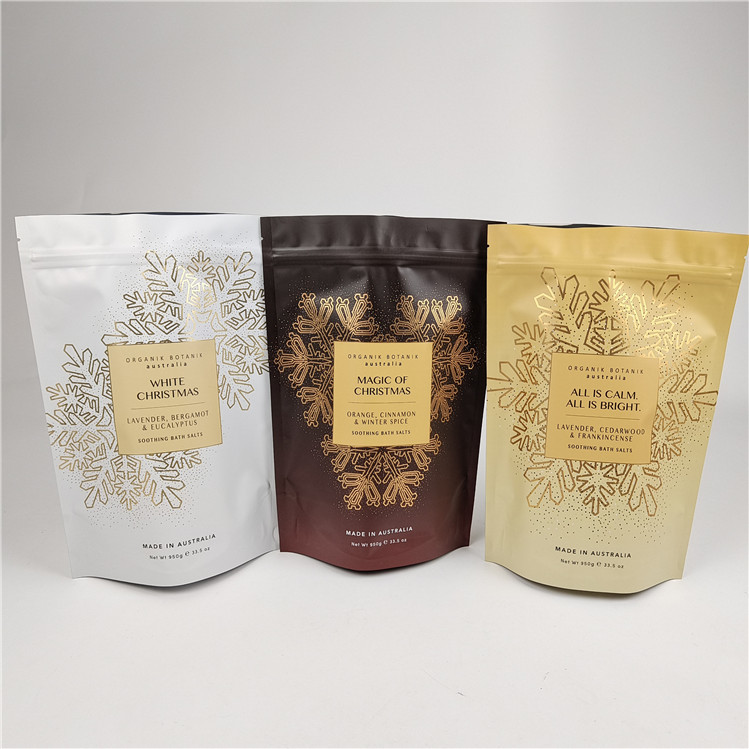 Fashion Pack Wysokiej jakości, łatwy do zamknięcia z powrotem, łzawy z linia Mylar, torebki z solą kąpielową, torba do pakowania