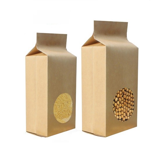 Samozostawiający się boczny klin 250 gramów Dostosowane papierowe torby Supar Opakowanie z okienkiem