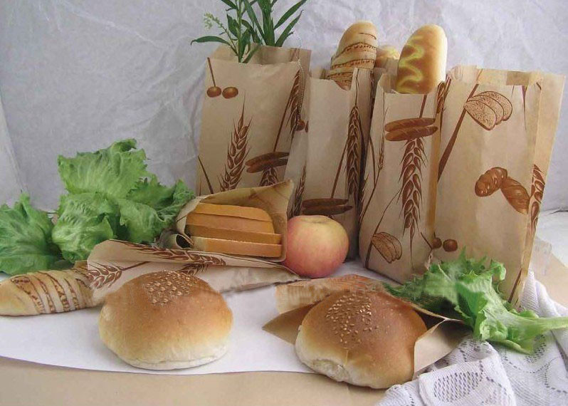 Olejoodporne Stand Up Kraft Dostosowane torby papierowe do chleba / Hamburger z logo