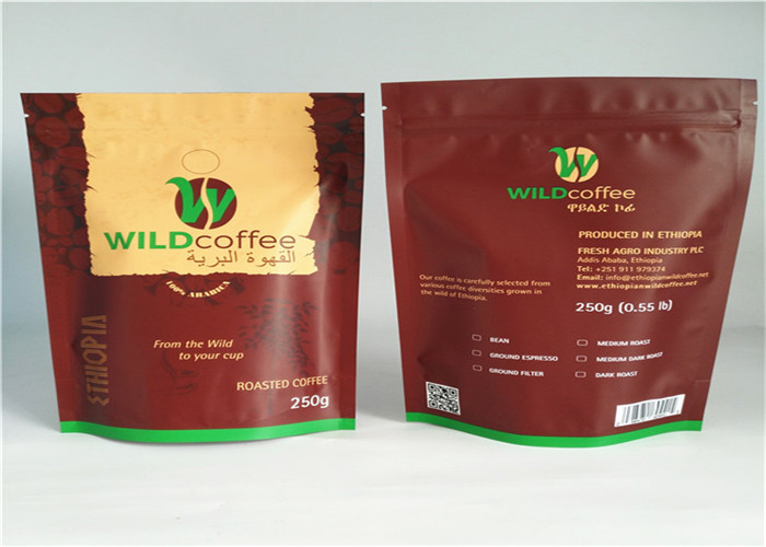 Czarny Mylar Plastikowe torby do pakowania Zip Lock Stand Up na kawę i herbatę