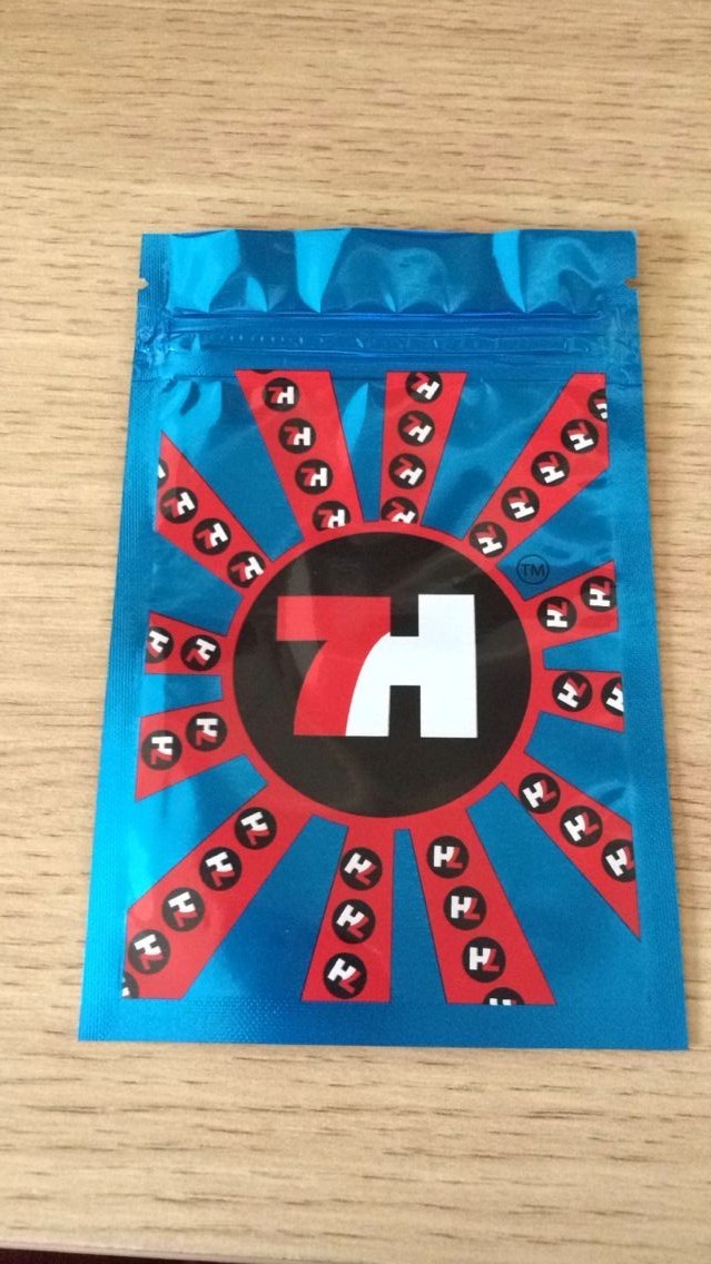 Błyszcząca folia plastikowe torby na zamek 7h Niestandardowe etykiety drukowane na kapsułki CBD nasion