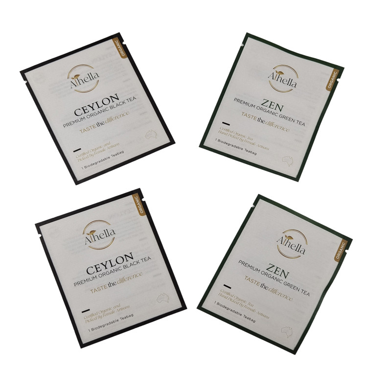 Niestandardowe wydrukowane biodegradowalne małe worki do herbaty, kawy, proszku, kompostowalnych, ponownie zamykanych toreb Mylar