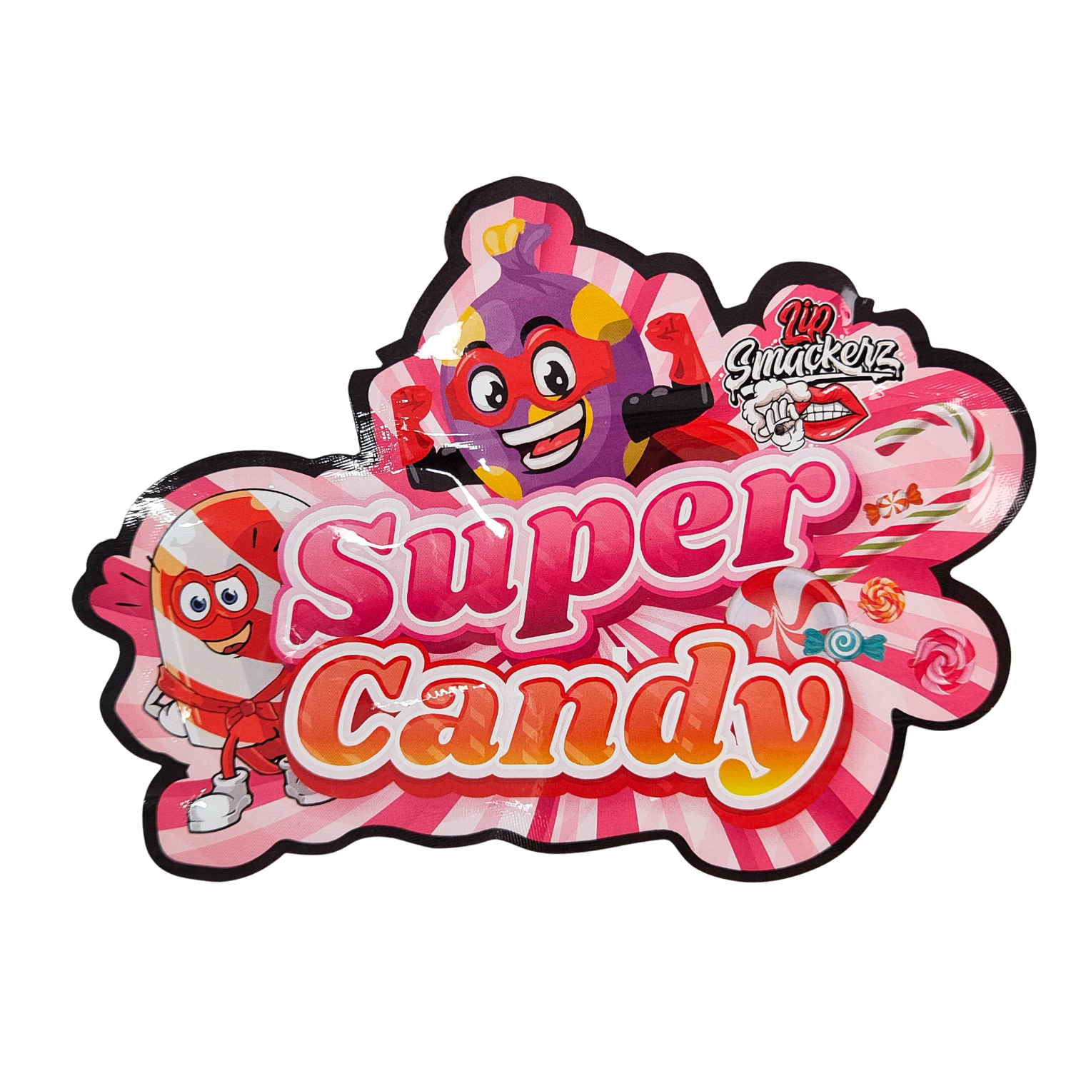 Ściśnięte 3,5 g plastikowe torebki błyszczące zamek Mylar dla zioła gumkowego cukierków opakowania Proof Smell błyszcząca powierzchnia