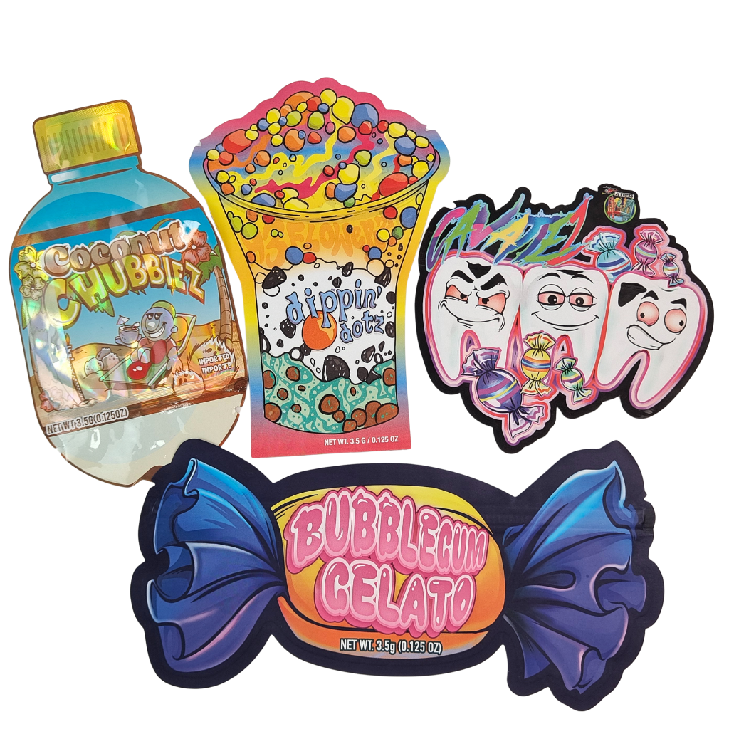 Spersonalizowane logo 3,5g 7g 14g Zamykana torebka z tworzywa sztucznego PE do pakowania żywności, zamykana na suwak, foliowa torebka Mylar, odporna na zapachy, na zioła, żelki