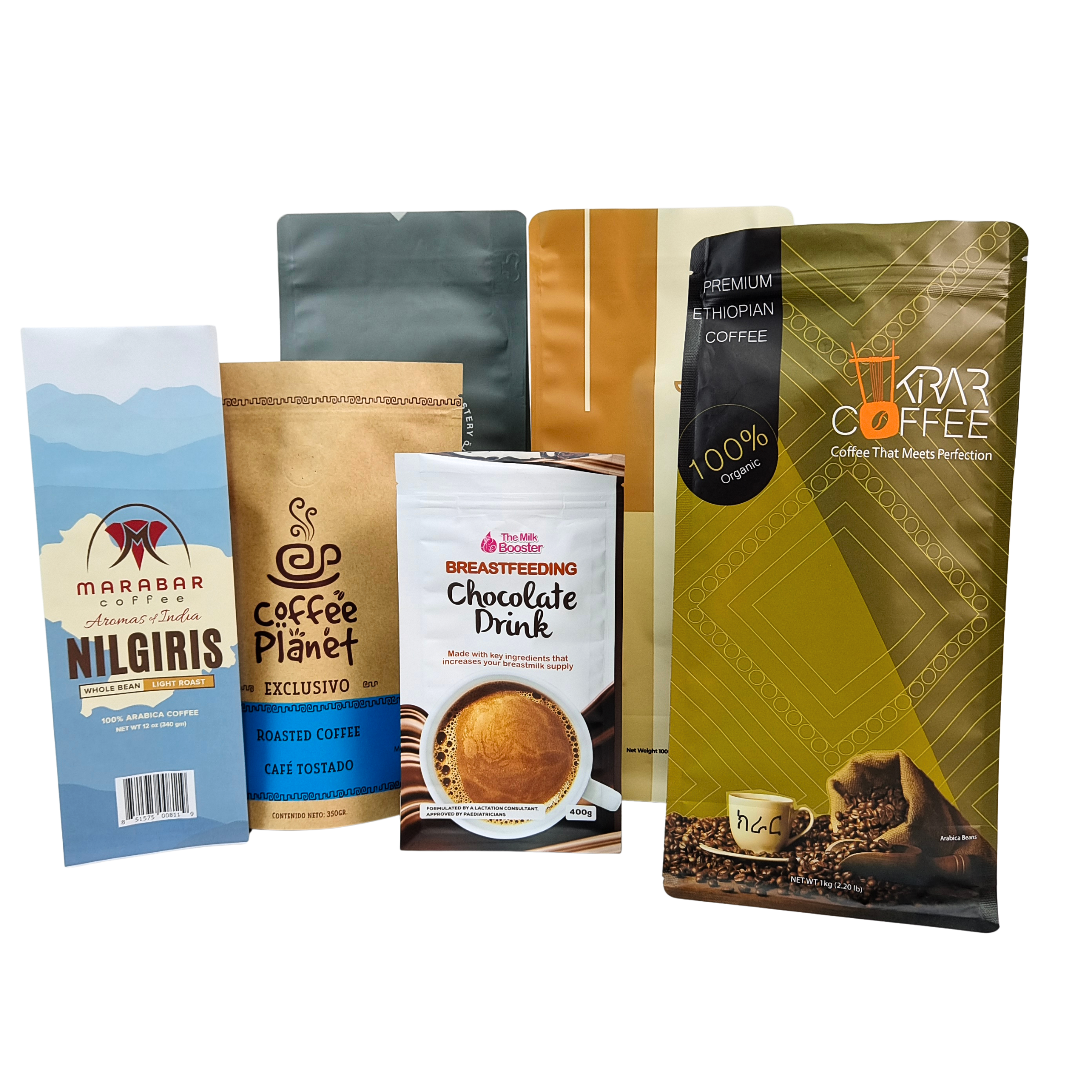 Załatwione stand up Zipper Coffee Bean Bag z zaworem