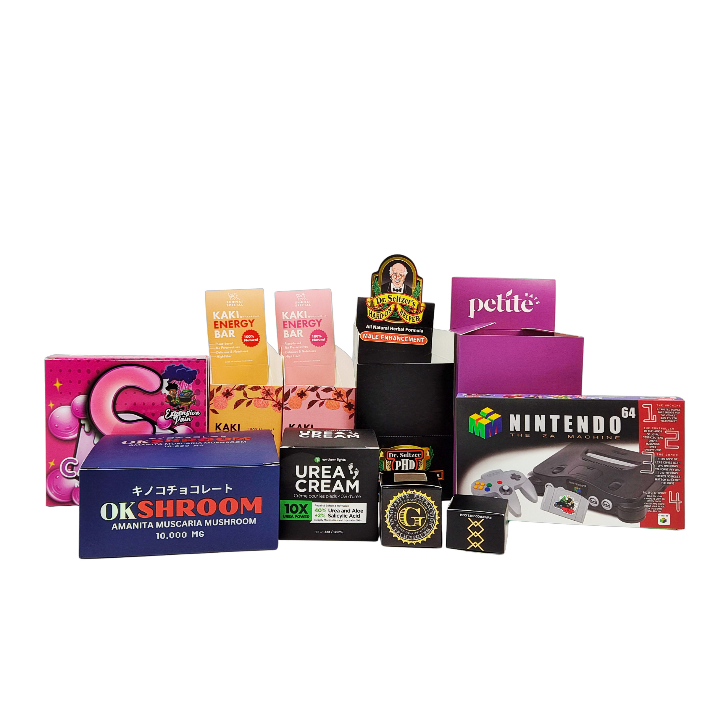 Spersonalizowane składane pudełko z papieru kraft z tektury 350g do ekspozycji na ladzie sklepowej