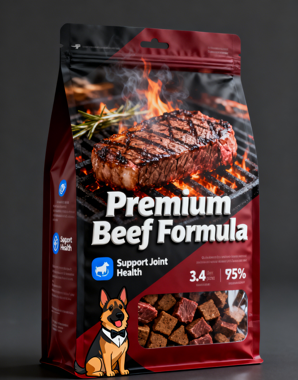 Custom Large Flat Bottom cat Pet Food Packaging Plastic Bags for Dog Food 500g 1kg 2.5kg 10kg  Packaging Zipper Mylar Bag