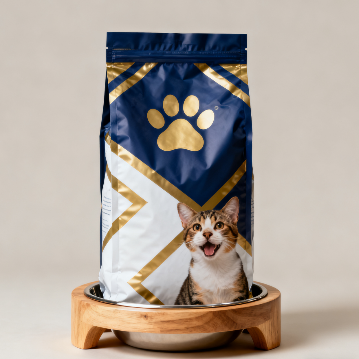 Niestandardowe biodegradowalne opakowania na karmę dla zwierząt, worki Mylar z bocznymi zakładkami, torebki na karmę dla psów i kotów, torby z zamkiem błyskawicznym i zaworem