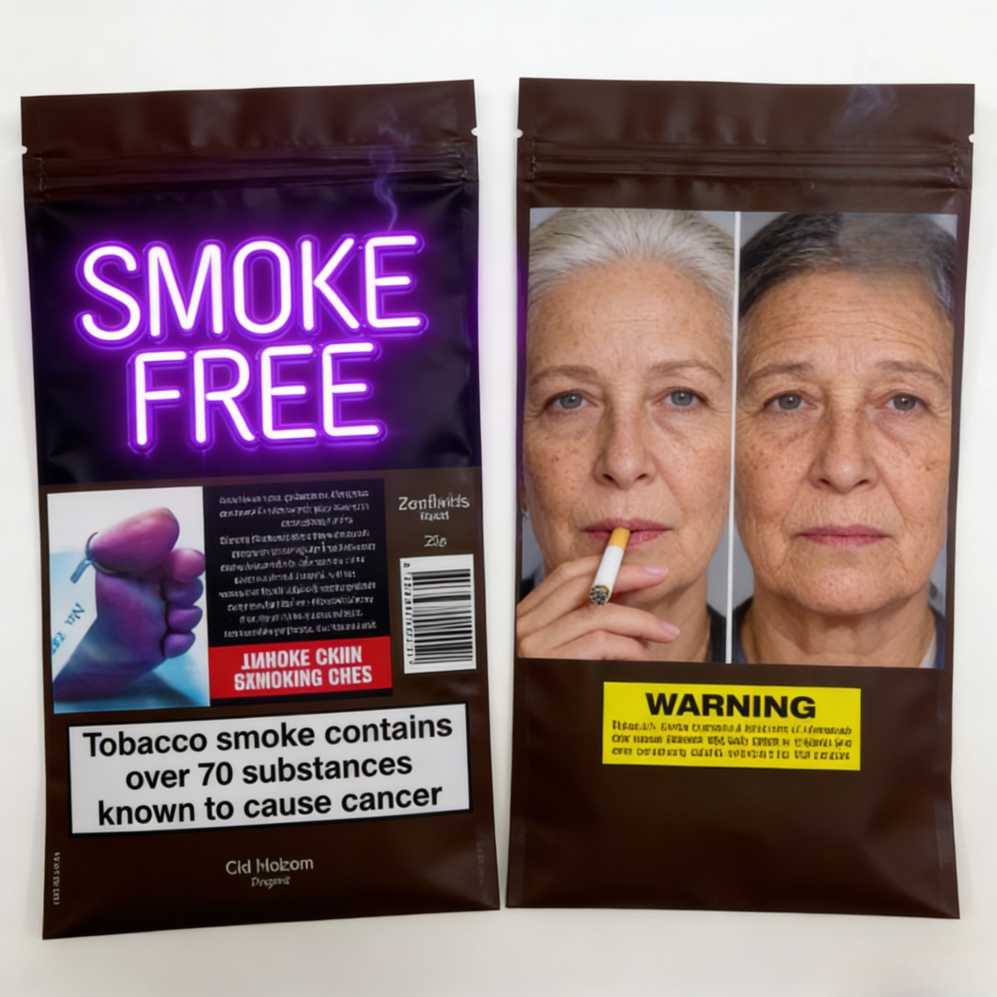 Zamykana, 3-stronna uszczelka 25g 30g 40g 50g 100g Papierośnica w kształcie liścia Zwijana saszetka na tytoń z zamkiem błyskawicznym