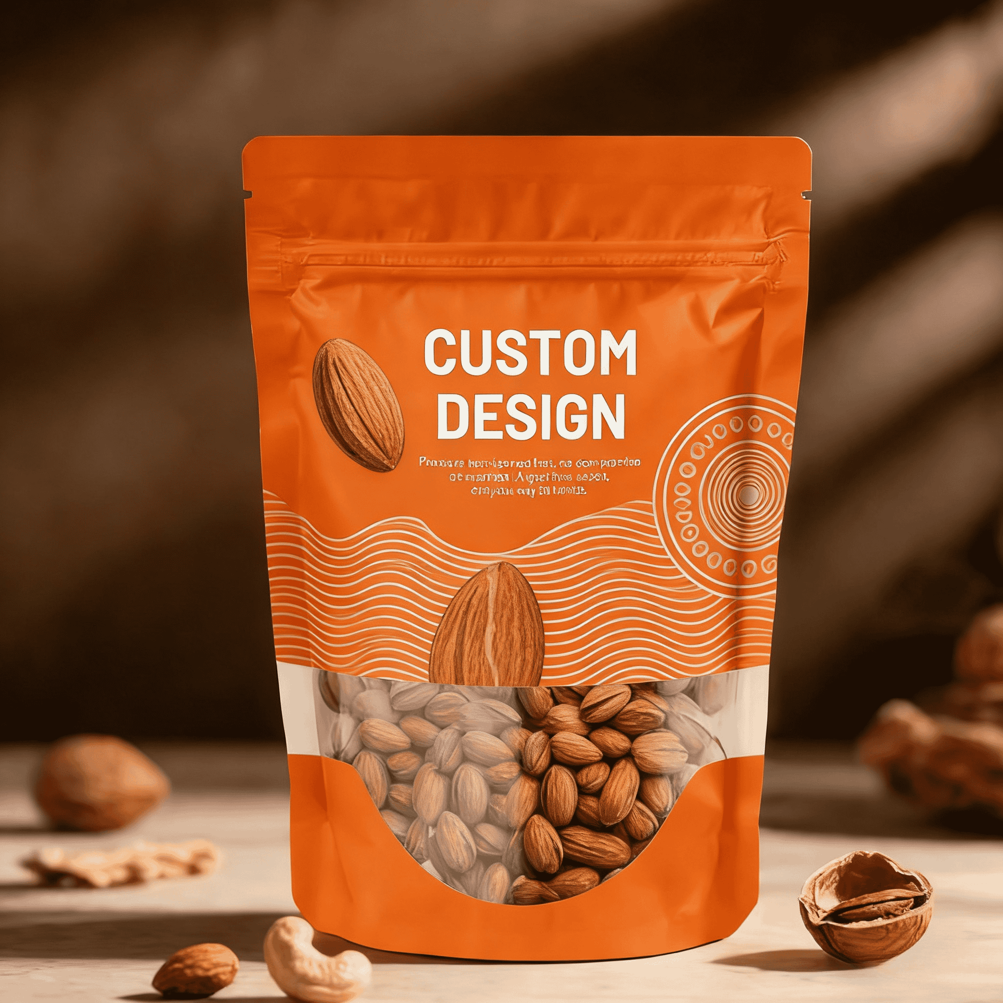 Wysokiej jakości niestandardowy cyfrowy druk na torbie do pakowania żywności z tworzywa sztucznego z recyklingu z zgrzewem i torebką typu stand-up