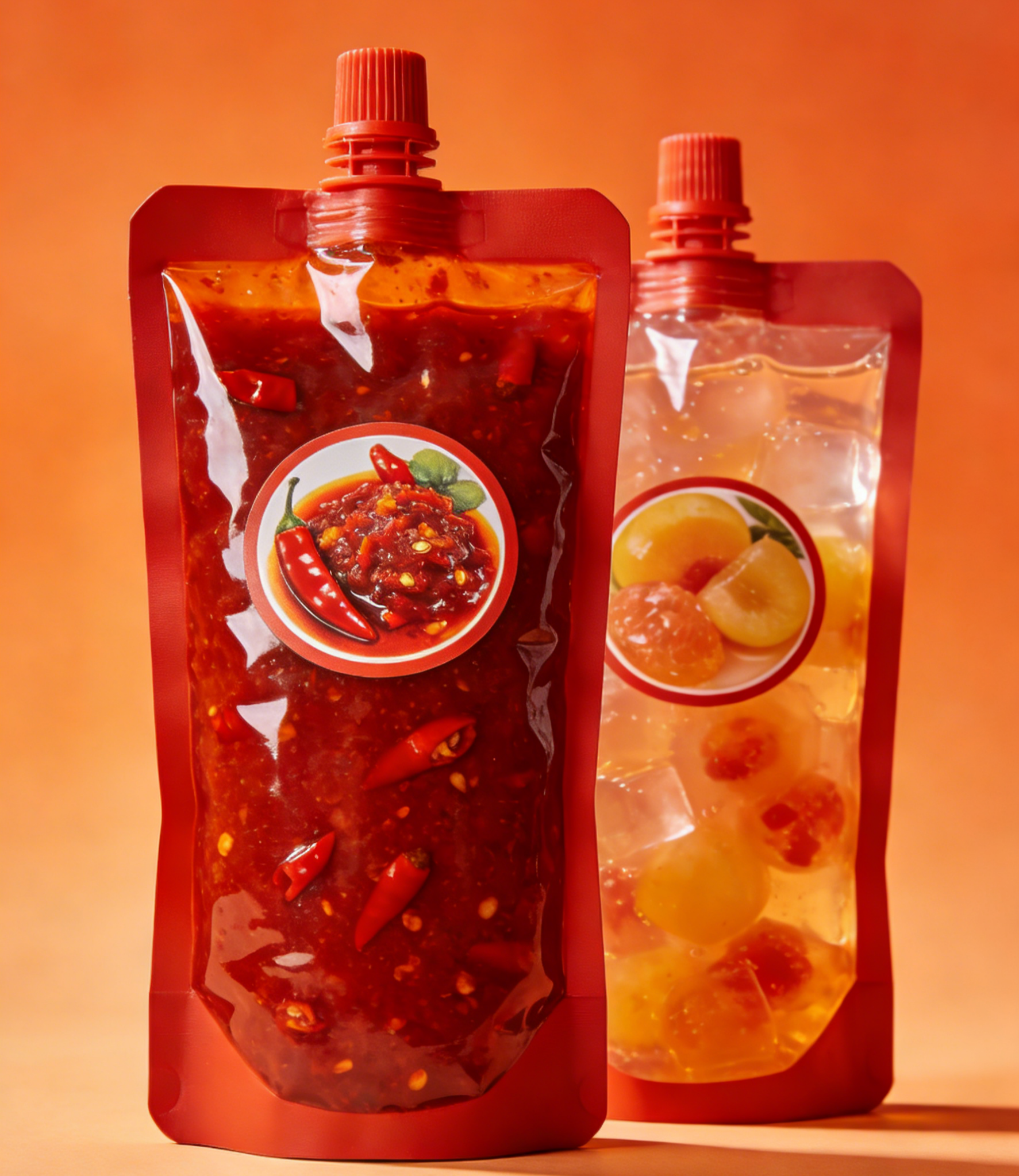 Szczelna torebka z wylewką 150ml 200ml 300ml Doypack Food Grade sos chili galaretka sok torba na żywność dla dzieci woreczek z wylewką stojącą