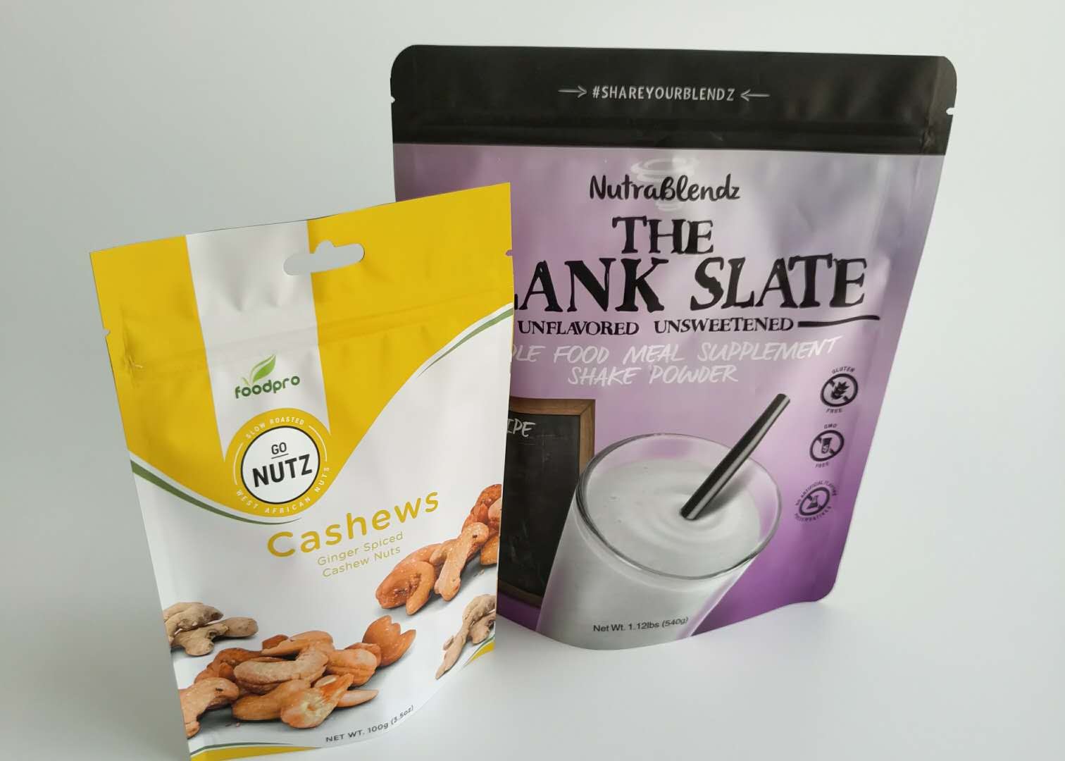 / Cocoa Protein Snack Bag Packaging / Stand Up Zipper Pouch / Custom Printing Logo