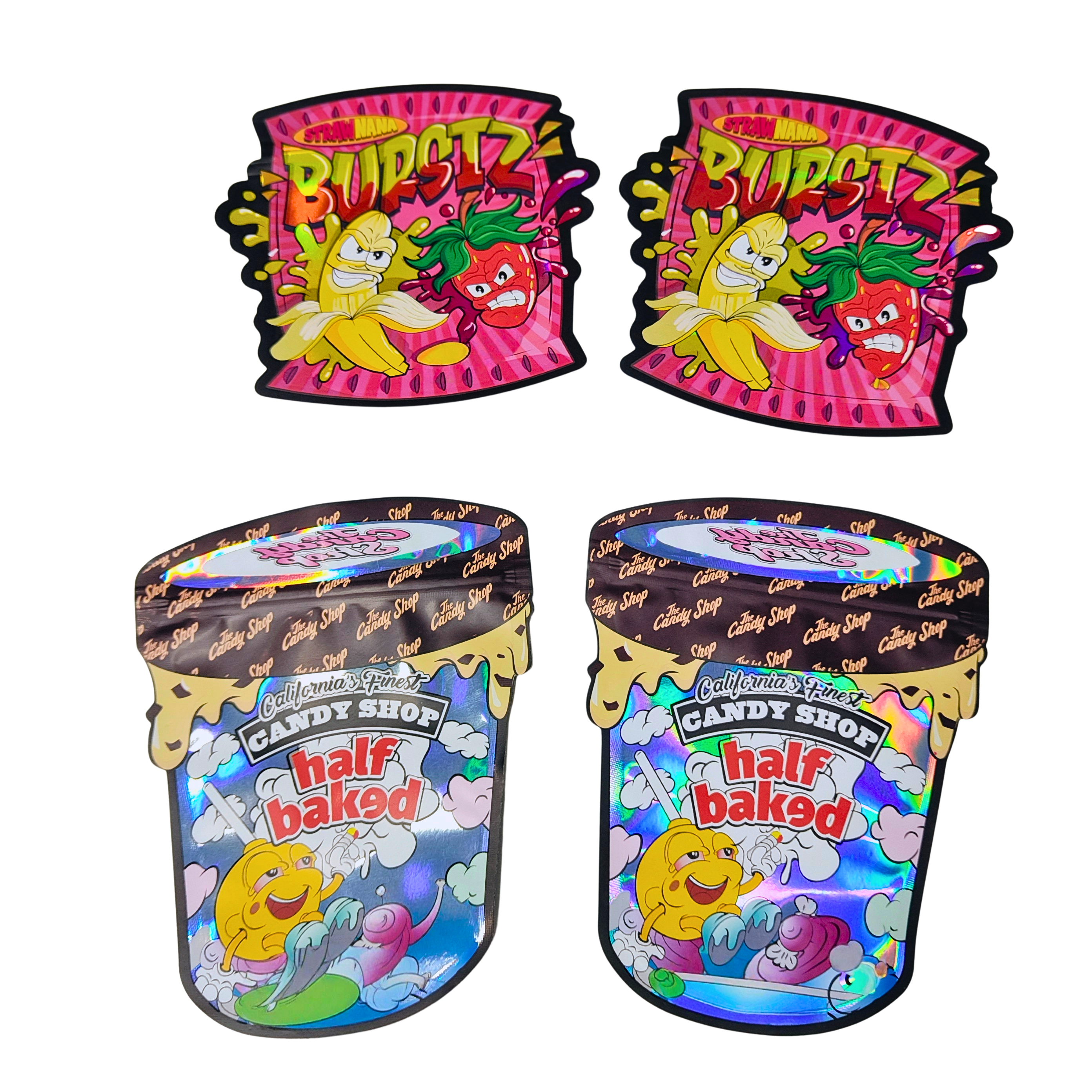 Niestandardowo wydrukowane 1/8 oz 1/4 oz 1/2 oz 1oz 1lb Mylar Herb Flower Candy Packaging Child Resistant Zipper Smell Proof Bags 3.5 Mylar Bag